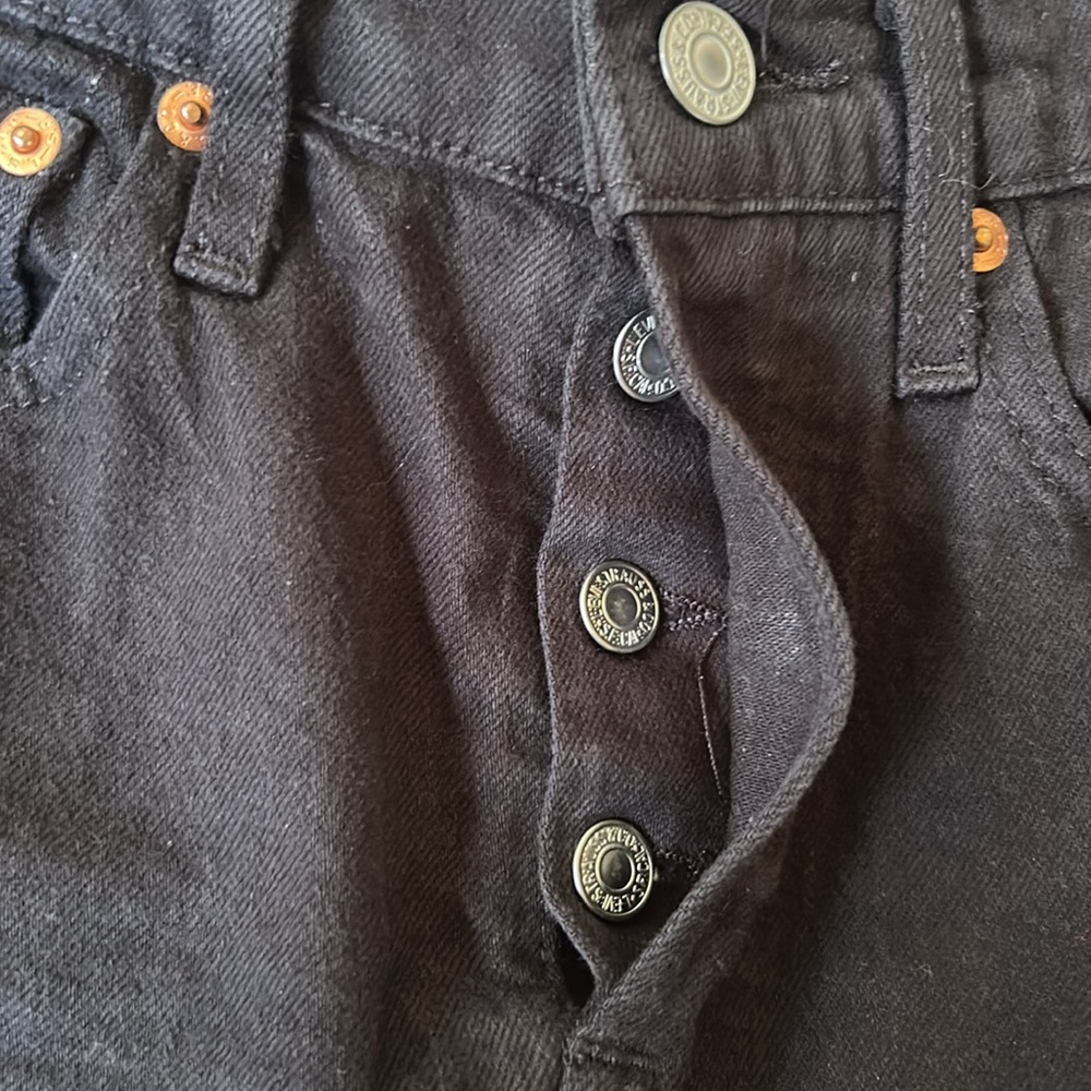Levi’s Straight Leg Black High Waist Jeans 25 - Picture 7 of 11